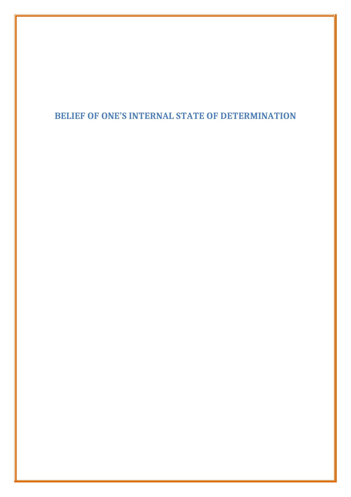 Belief of Internal State of Determination_1