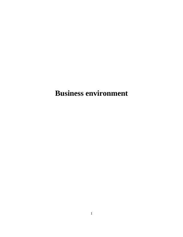 Assignment: Business Environment Analysis Of British Airways_1