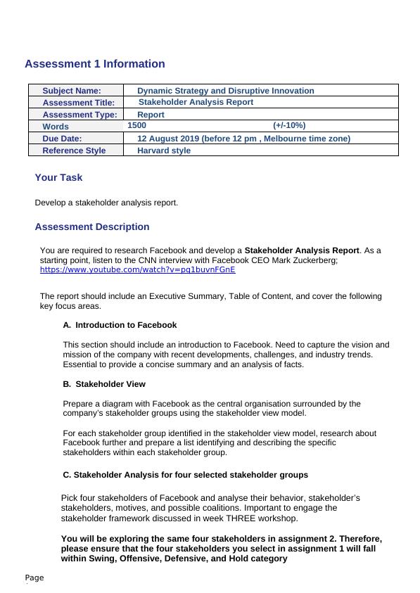 Stakeholder Analysis Report on Facebook_1