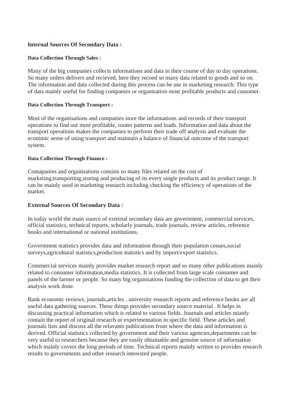 Secondary Sources For Data Analysis Assignment_2