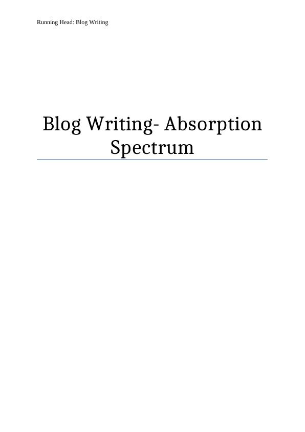 Blog Writing on The Absorption Spectrum_1