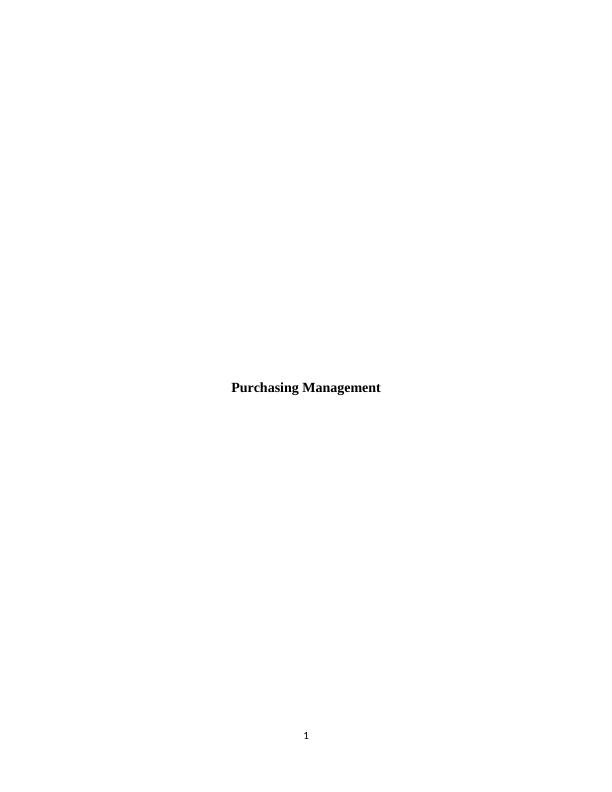Purchasing Management | KFC - Essay_1