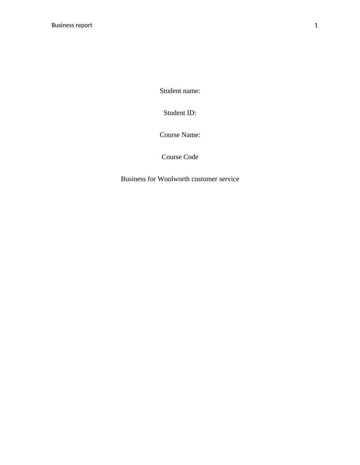 woolworths business plan pdf