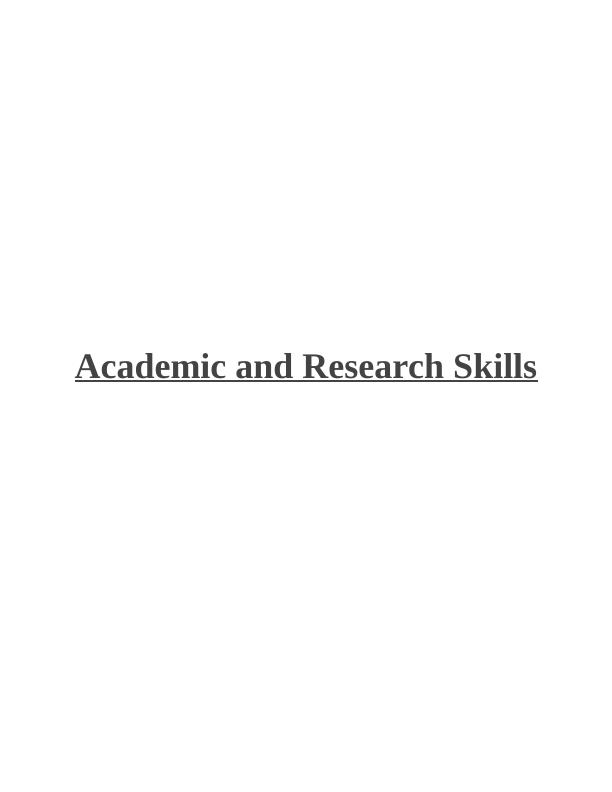 Academic and Research Skills - Sample Assignment_1