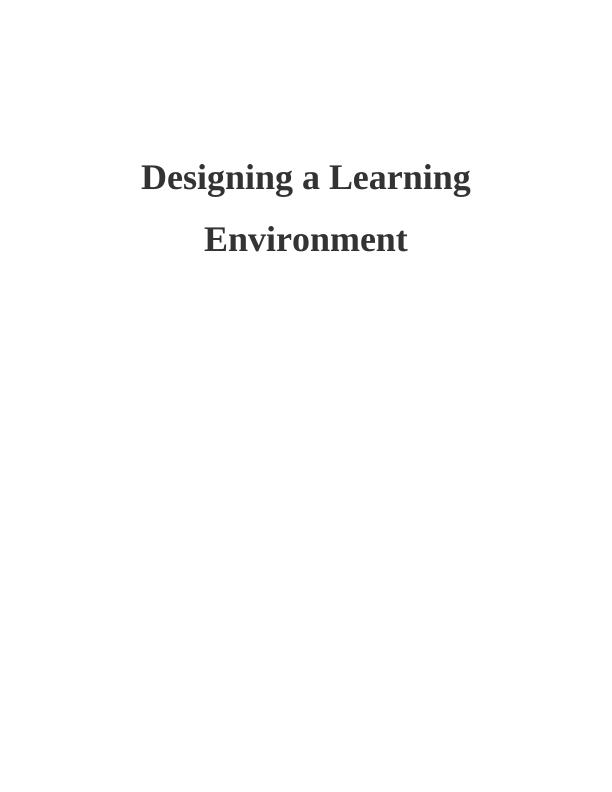 Designing a Learning Environment_1