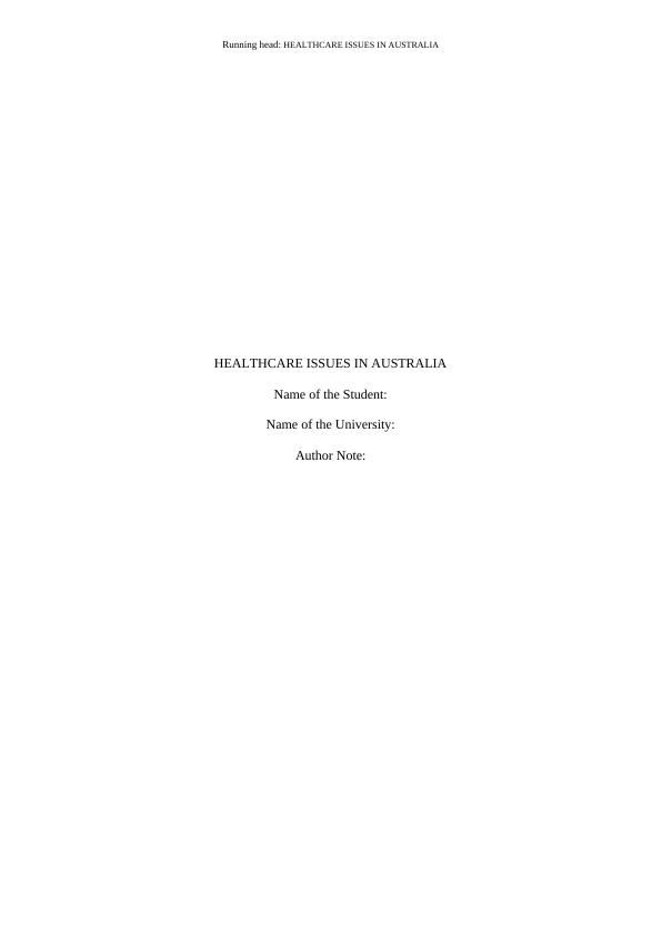 Healthcare Issues in Australia: Challenges Faced by Aboriginal Population_1