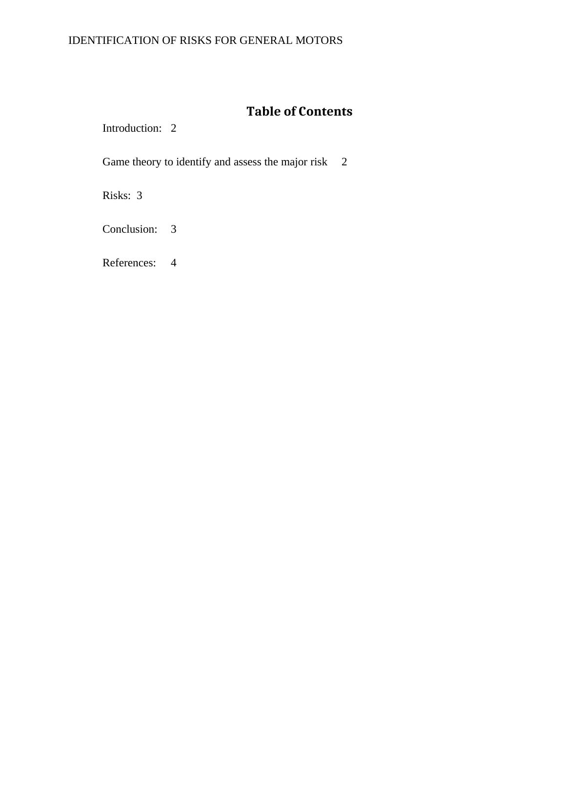 Identification of Risks for General Motors Report 2022