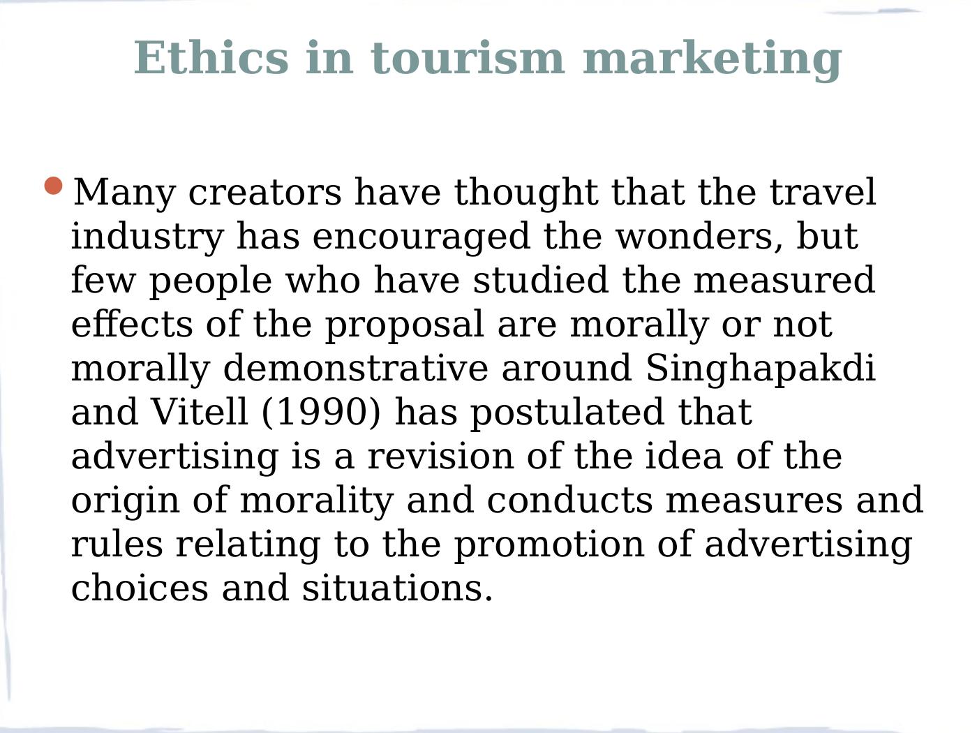 ethics in tourism marketing