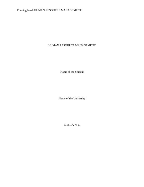 Report on strategic human resource management (HRM)_1