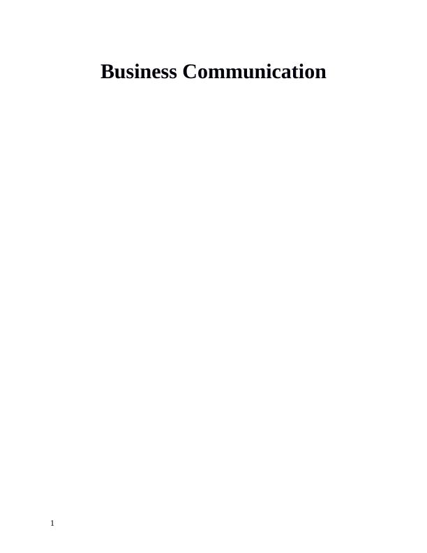 Assignment on Business Communication Project_1
