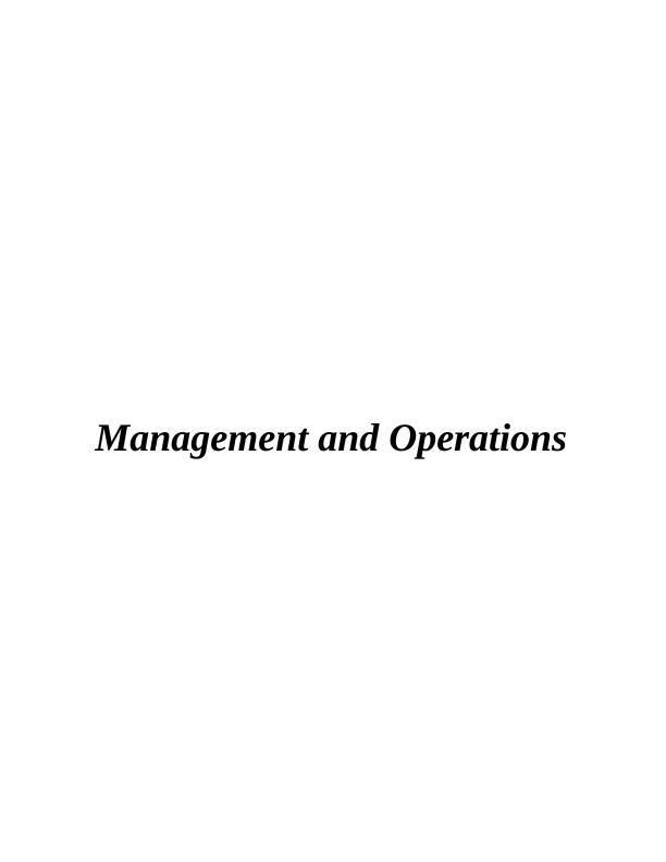 Management and Operations Assignment - Morrisons_1