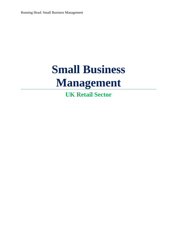 Small Business Management in UK Retail Sector_1