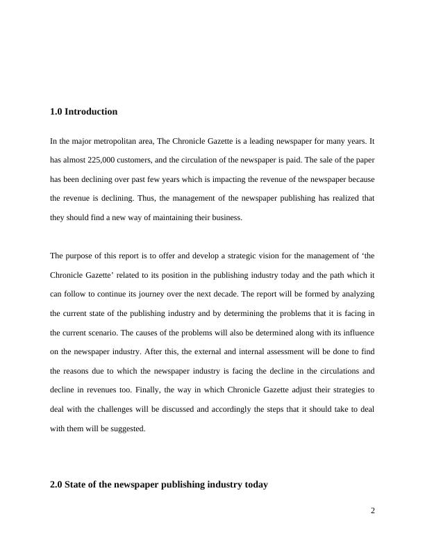 The Chronicle Gazette: Business Policy and Strategy Case Study Assignment_3