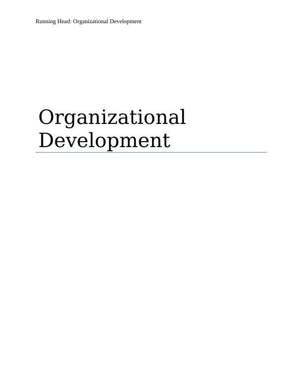 Assignment on Organizational Development_1