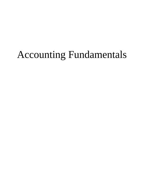 Accounting Fundamentals : Assignment_1