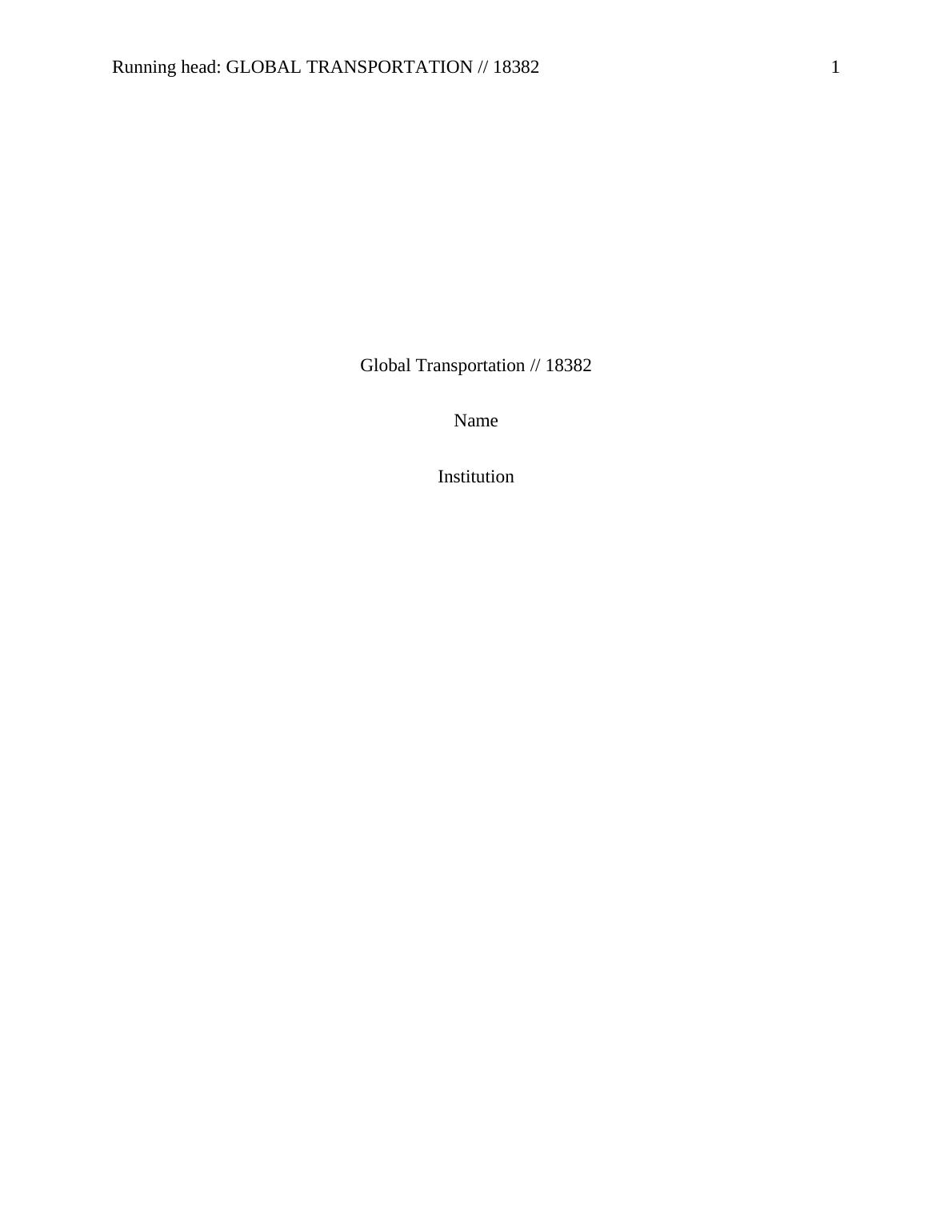 Transportation Systems Assignment_1