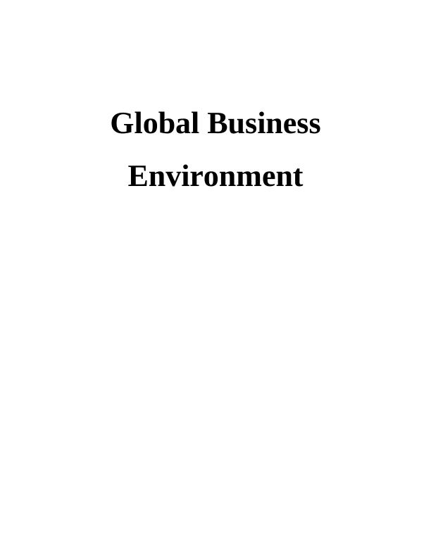 Global Business  Environment: SASOL limited_1