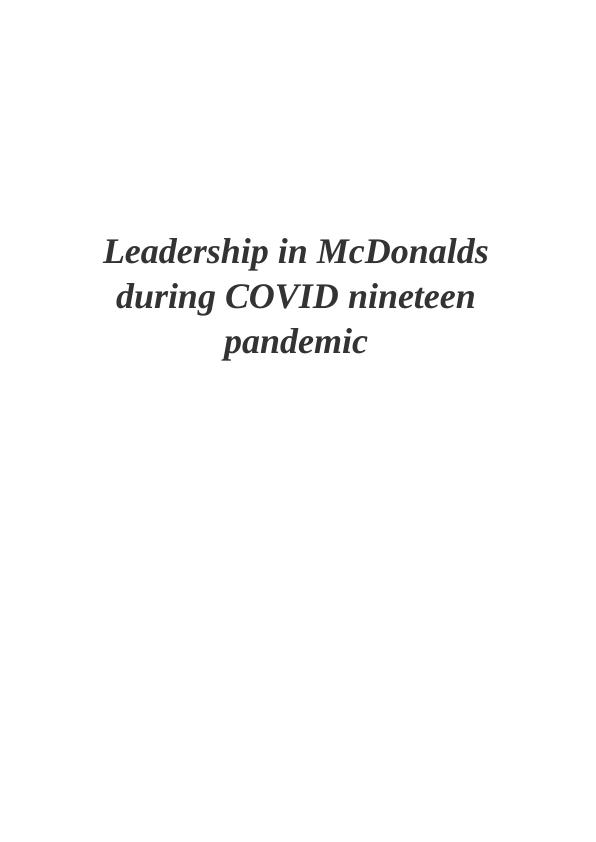 Leadership in McDonalds during COVID-19 pandemic_1