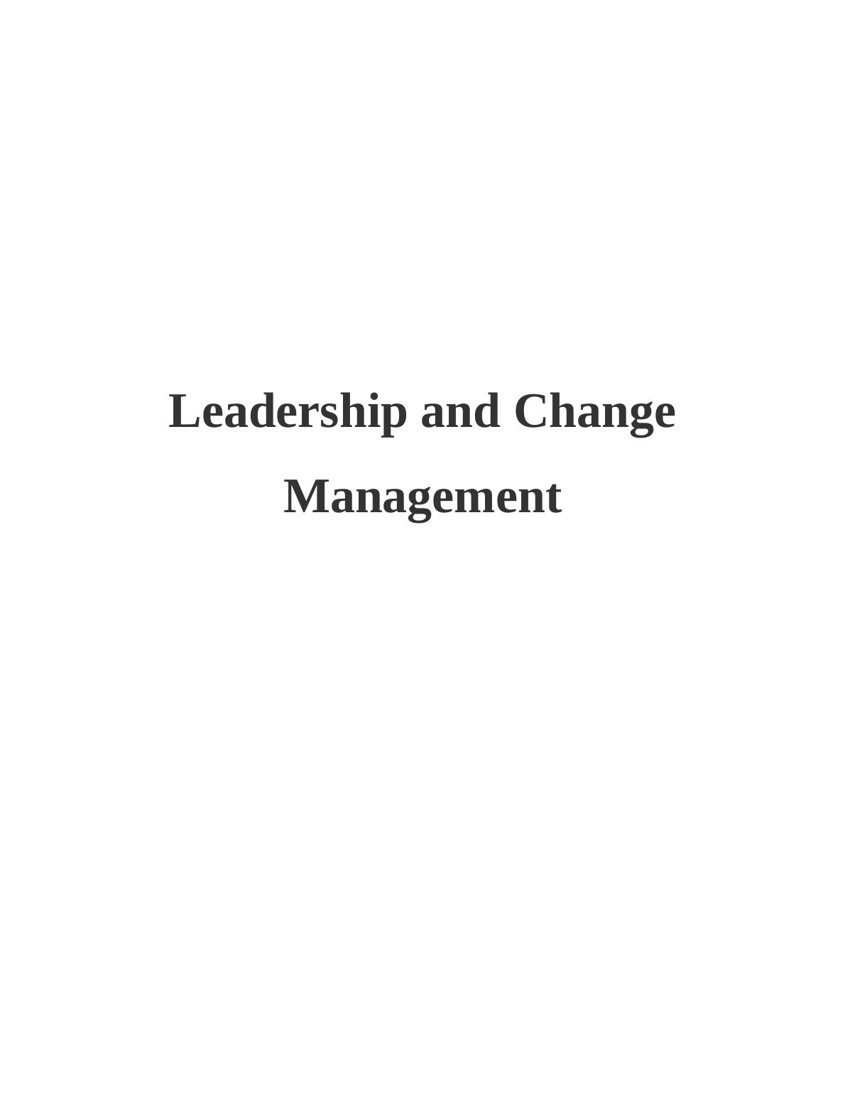 leadership and change management research paper