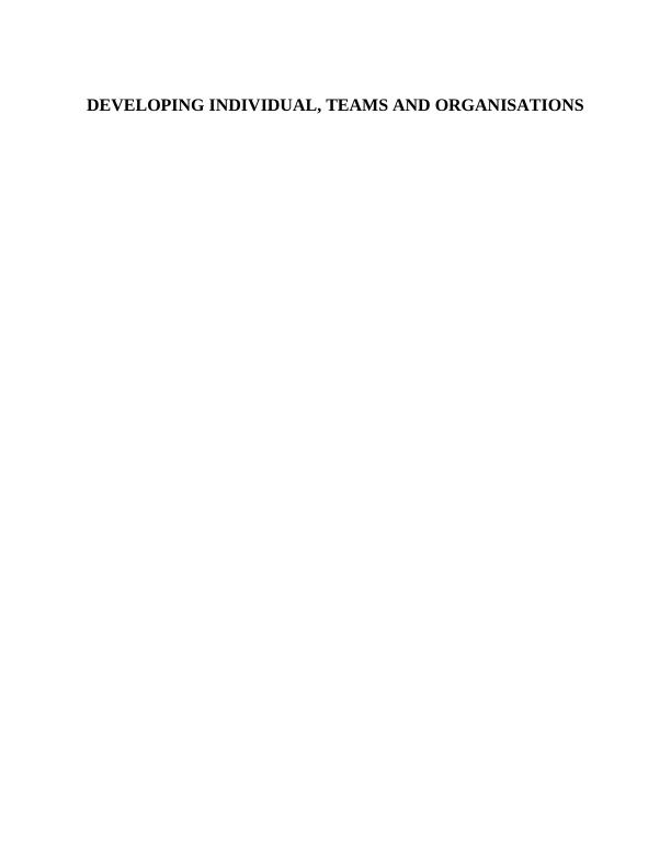 Developing Individual, Teams and Organisations Report_1