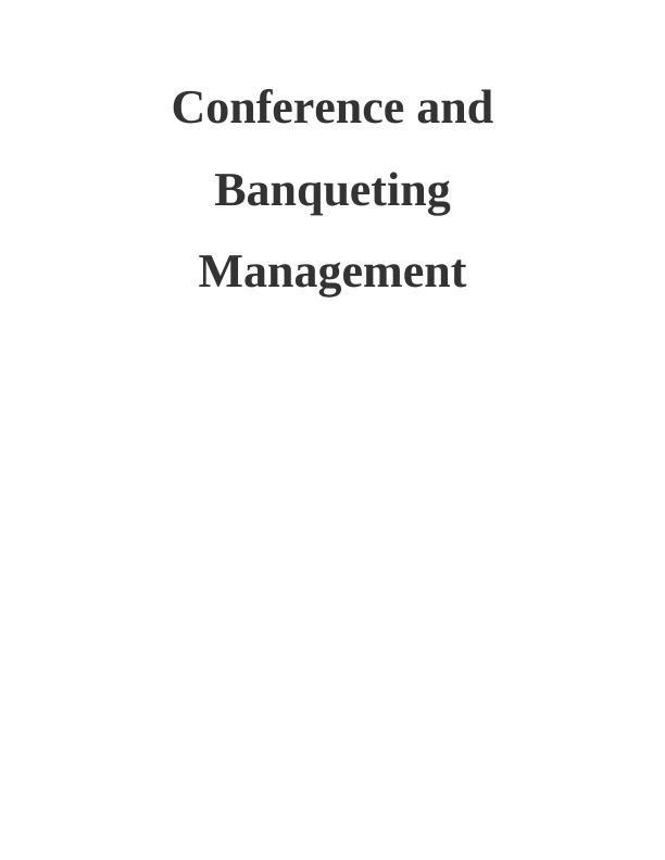Conference and Banqueting Management in UK_1