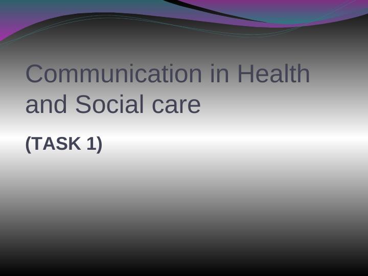 Theories of Communication in Health and Social Care_1