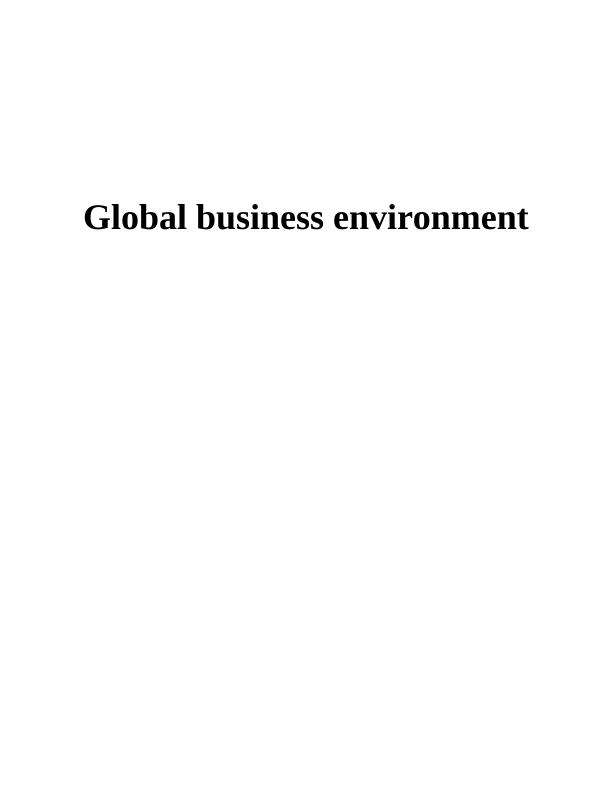 Global business environment evaluation of the organisational governance, structure, culture and functions_1