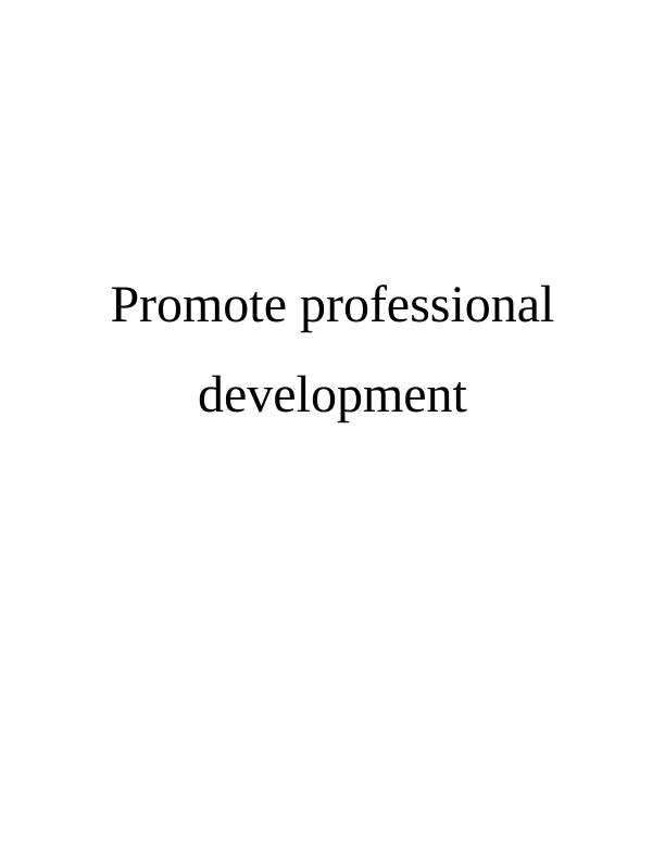 Promote Professional Development - Assignment_1