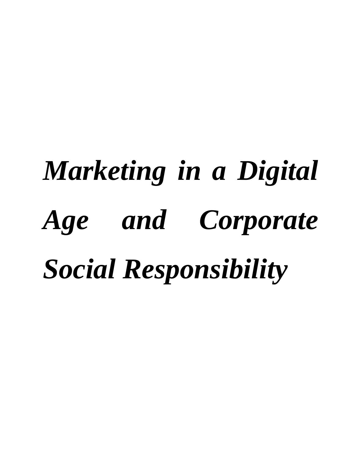 Marketing in a Digital Age Desklib