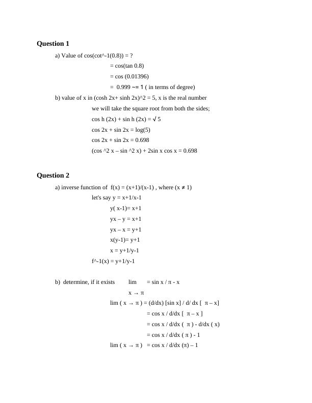 Project Report on Maths Questions_3