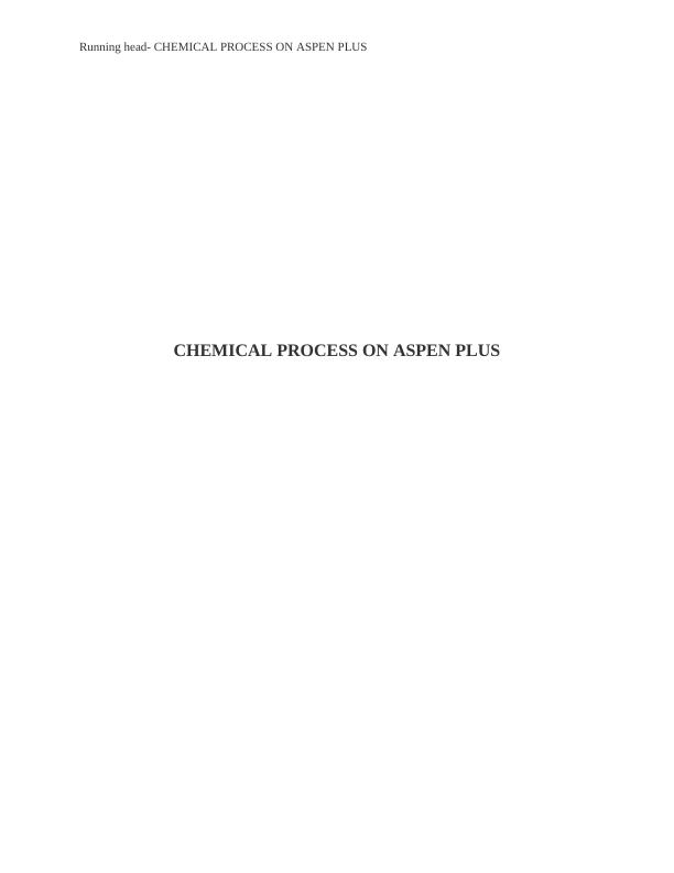 Chemical Process on Aspen Plus_1