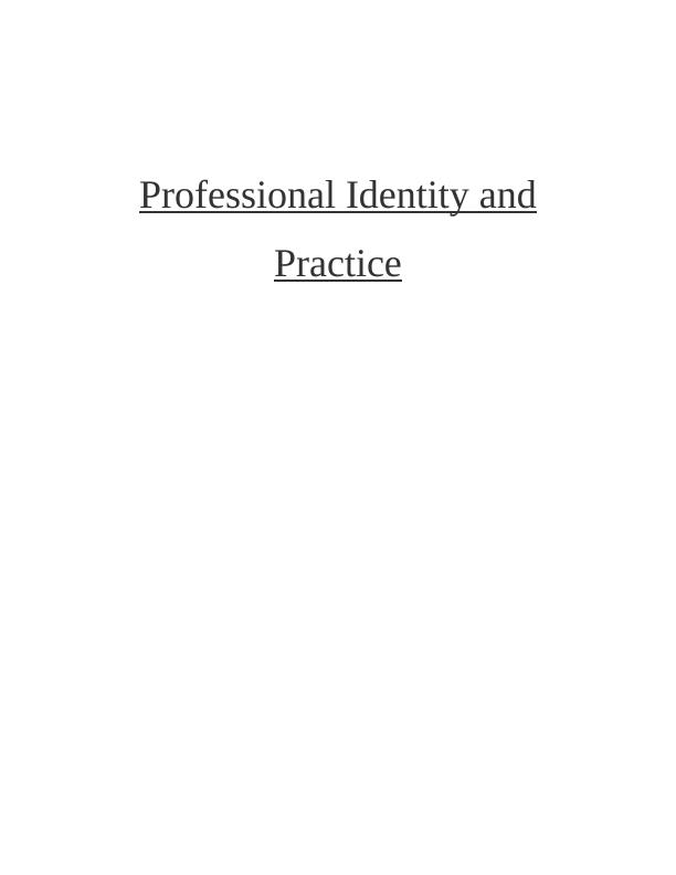 Professional Identity and Practice in Hotel Hilton: Assignment_1