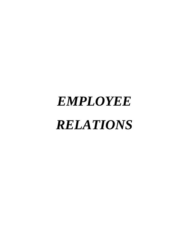 EMPLOYEE RELATIONS TABLE OF CONTENTS_1
