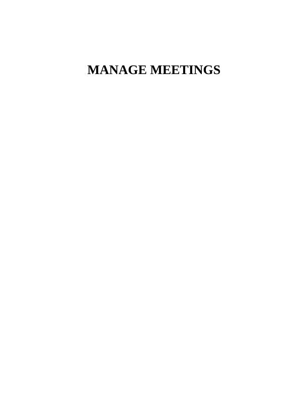 Manage Meetings: Assignment_1