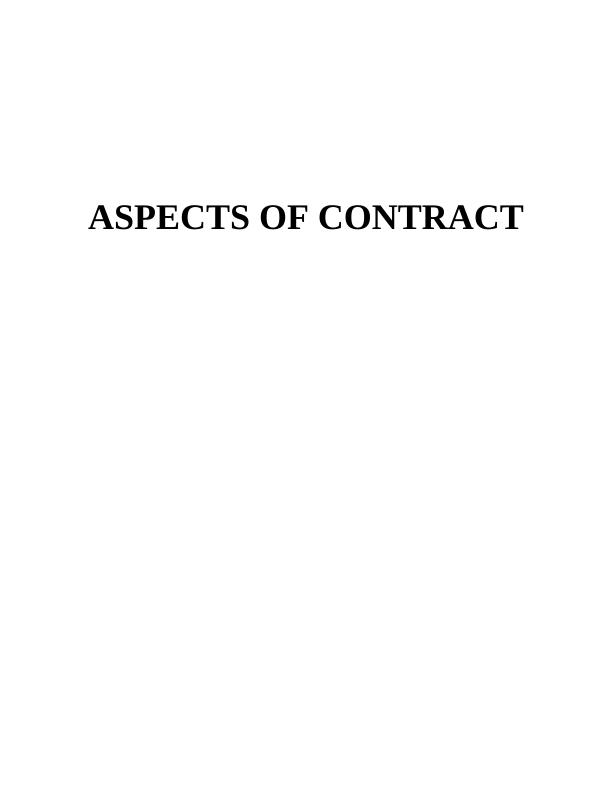 Report on Aspect of Contract Law_1