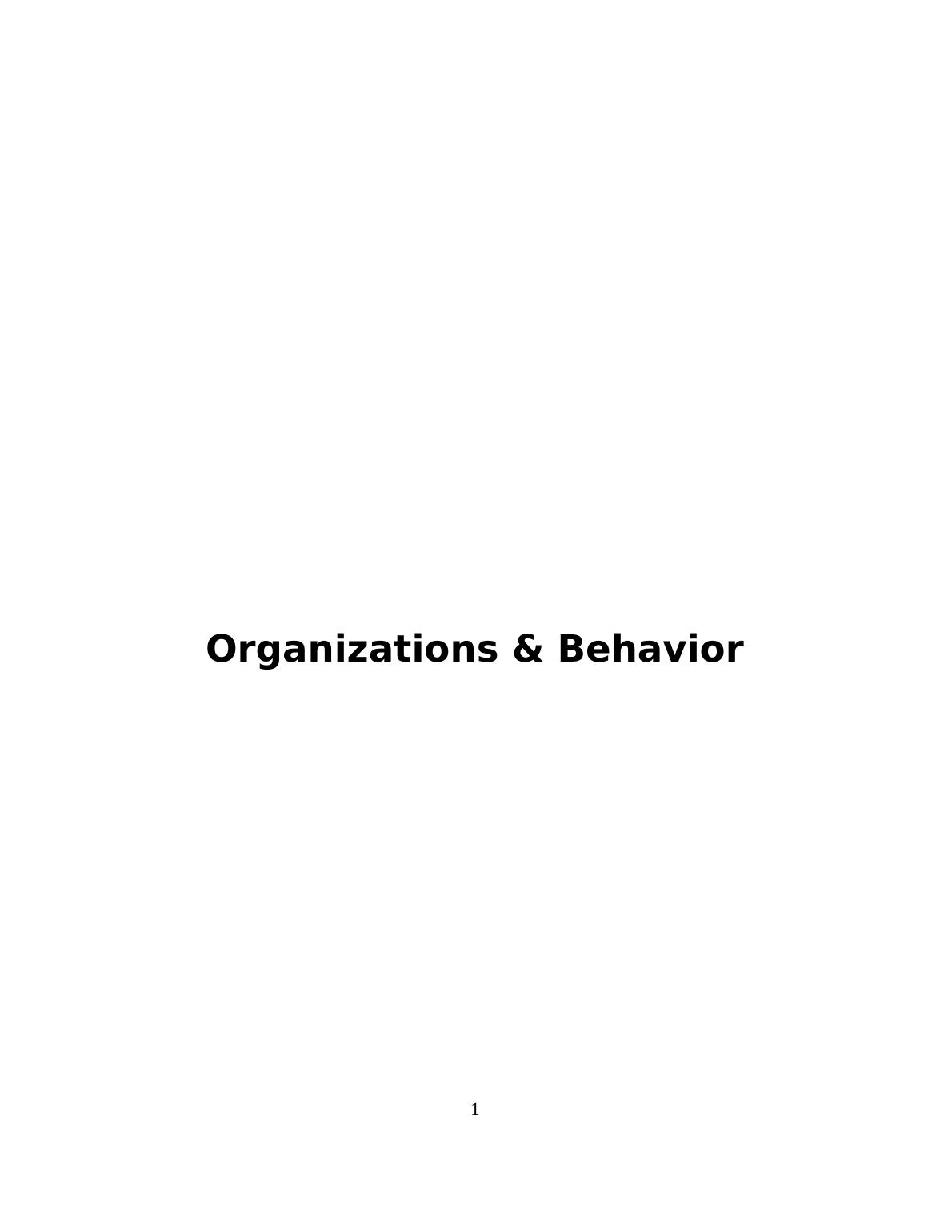 Organizations & Behavior_1