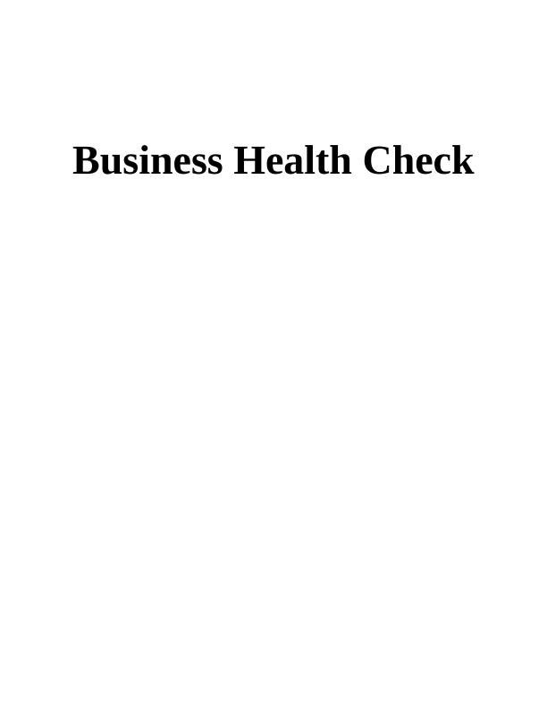 Sample on Business Health Check Assignment_1