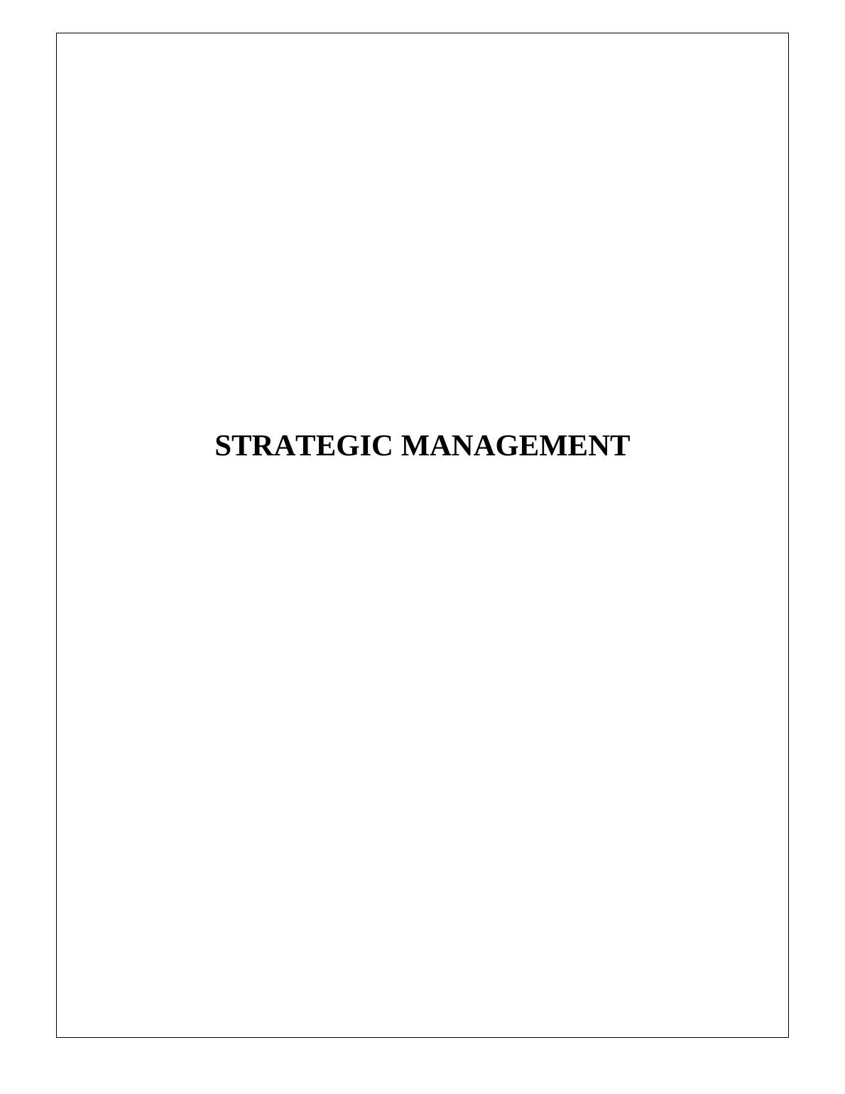 Assignment Report on the Strategic Management of Emirates Airlines_1