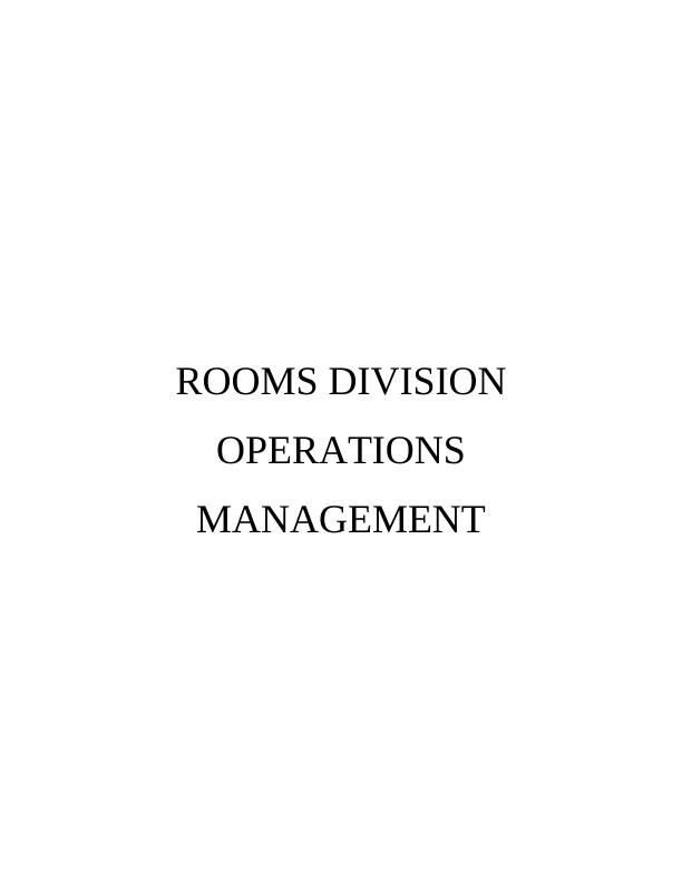 Rooms Division Operations Management Introduction_1