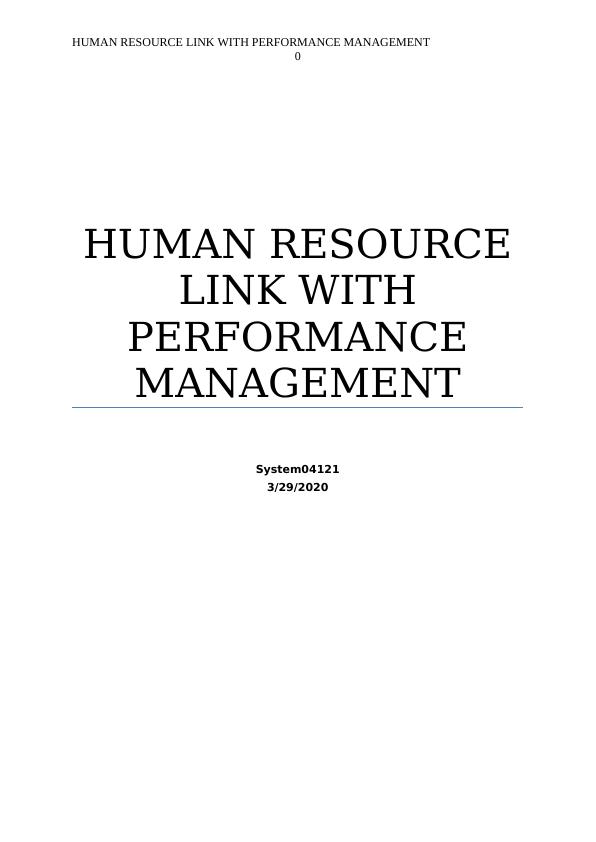 Human Resource Link With Performance Management_1