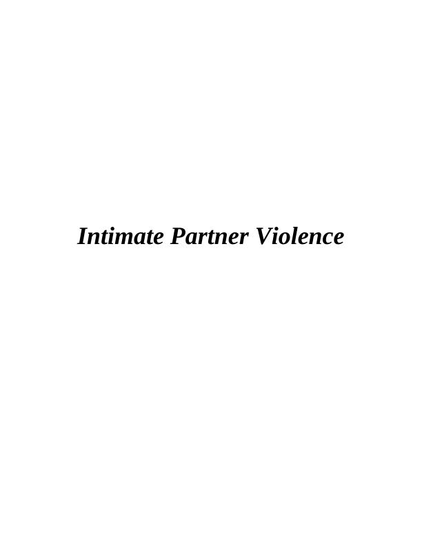 Essay on intimate partner violence_1