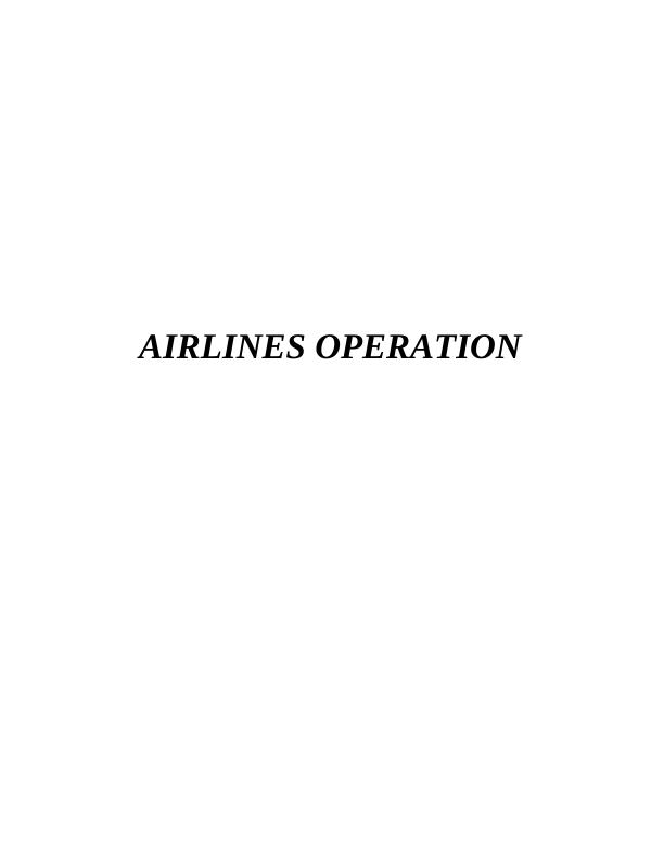Situational Analysis Assignment - WAA airlines_1