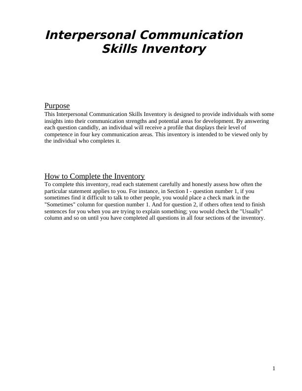 assignment on interpersonal skills