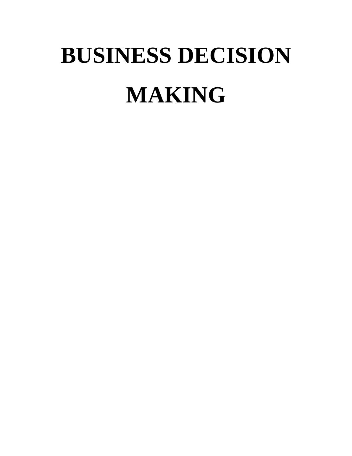 Business Decision Making Report - Murano Restaurant_1