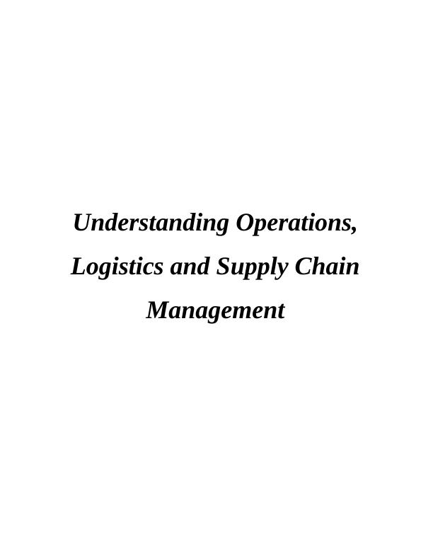 Understanding Operations, Logistics & Supply Chain Management Assignment - Jaguar_1
