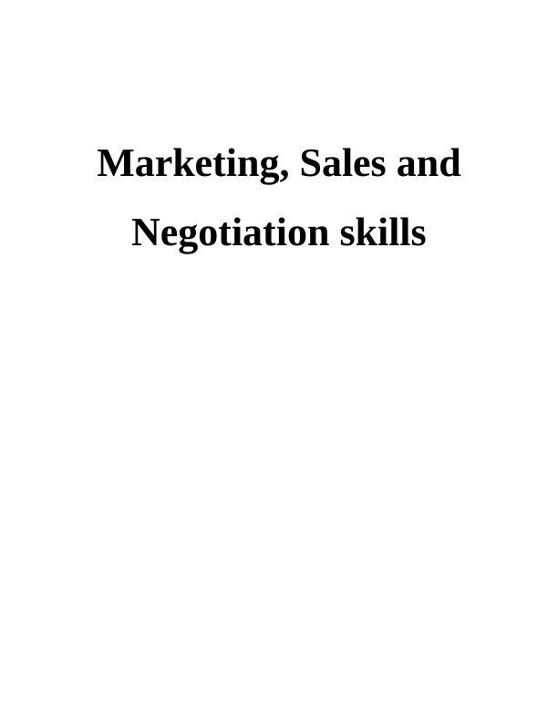 Marketing, Sales and Negotiation Skills: A Case Study of Mercedes Benz_1