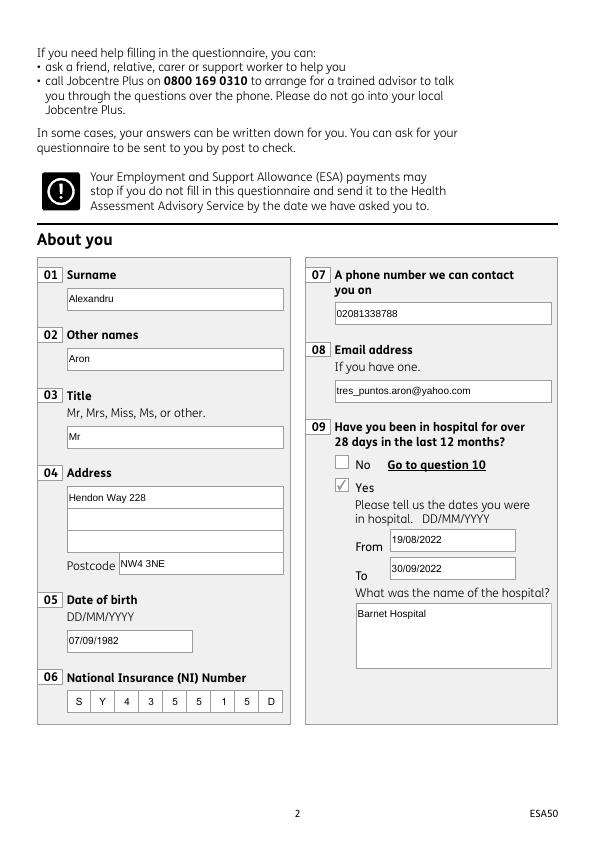 Capability For Work Questionnaire - Desklib