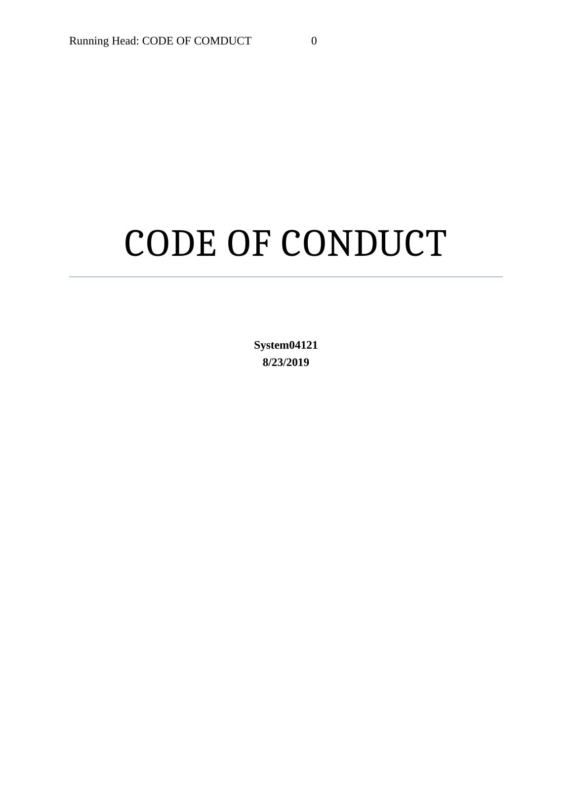 System04121 Importance in a Workplace Code of Conduct 2022