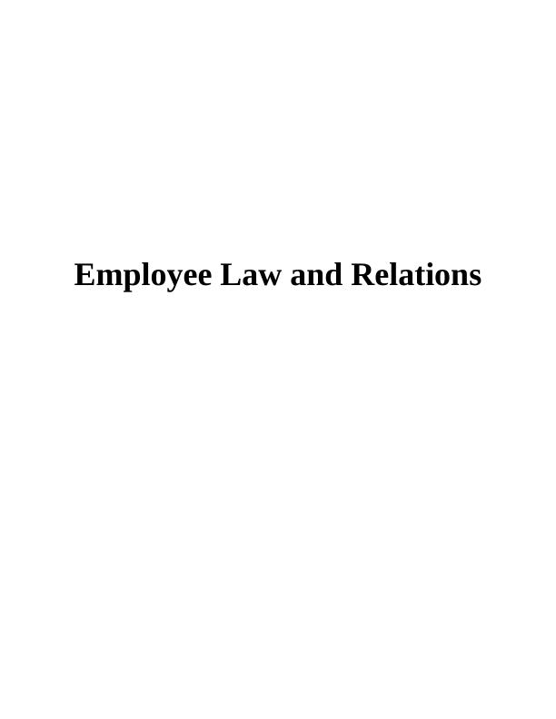 Employee Relations and Employment Law_1