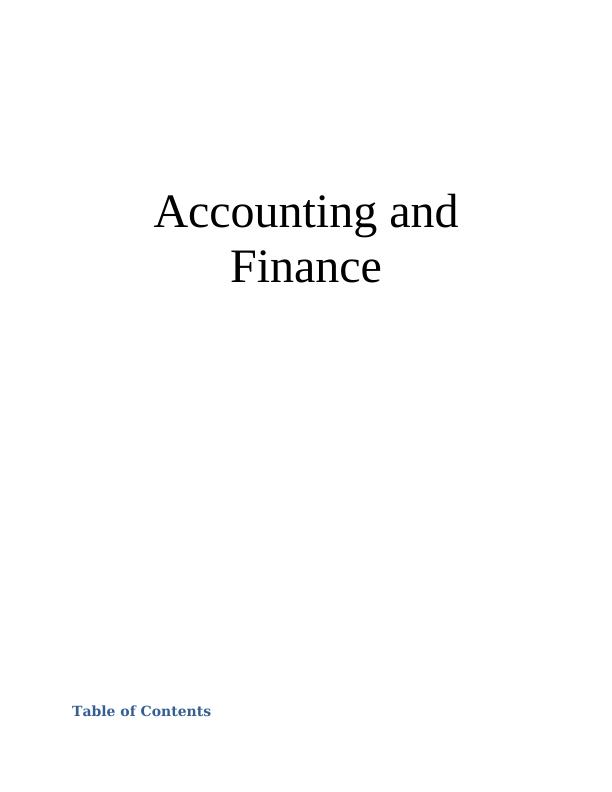 Accounting and Finance Assignment (Doc)_1